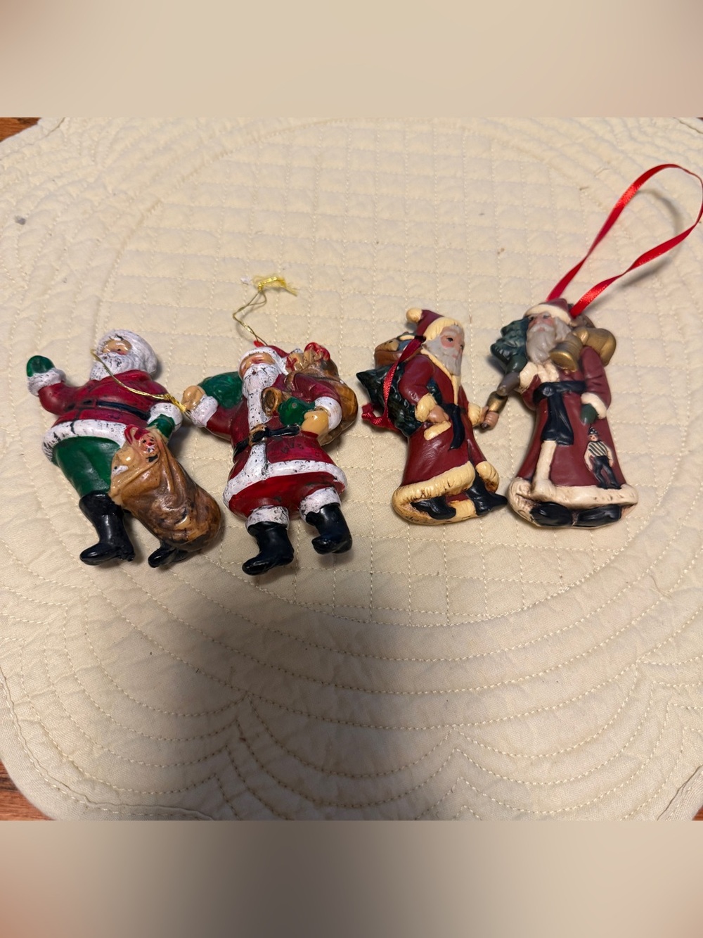 Classic Red Santa Claus Holiday Ornament Set